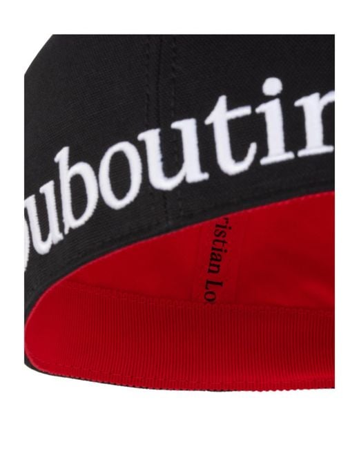 Christian Louboutin Black Embroidered Baseball Cap for men