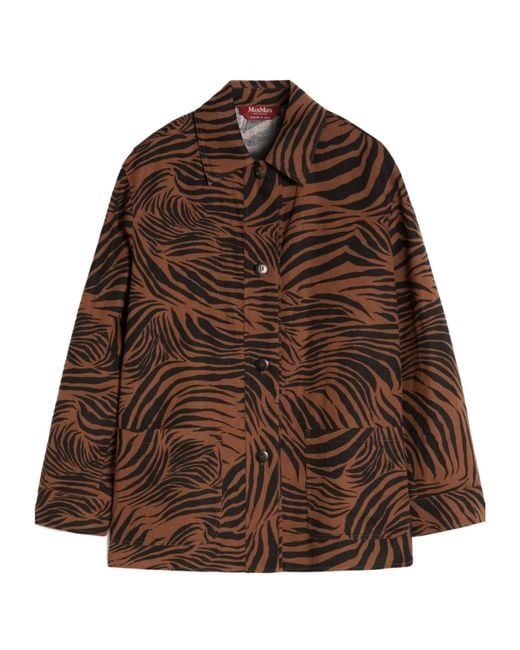 Max Mara Brown Studio Panino Pattern-Printed Jacket