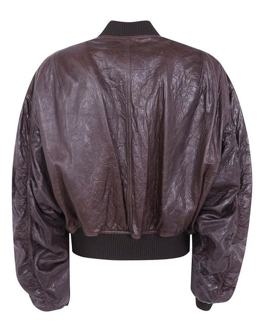 Rick Owens Purple Long-Sleeve Leather Jacket for men