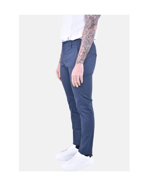 Dondup Blue Belt Loops Slacks for men