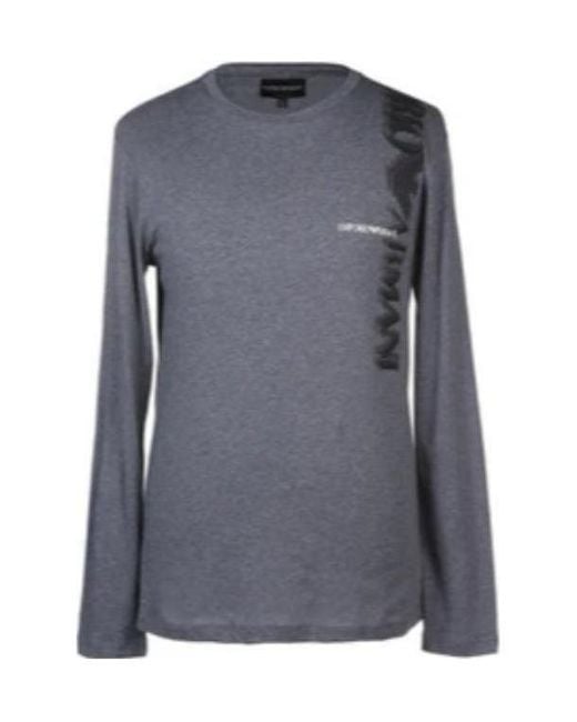 Emporio Armani Blue Logo Long-Sleeved T-Shirt for men