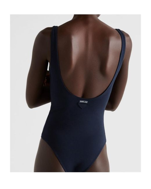 Prada Blue One-Piece Stretch Jersey Swimsuit