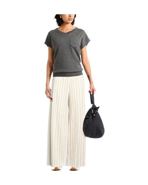 Max Mara White Striped Trousers