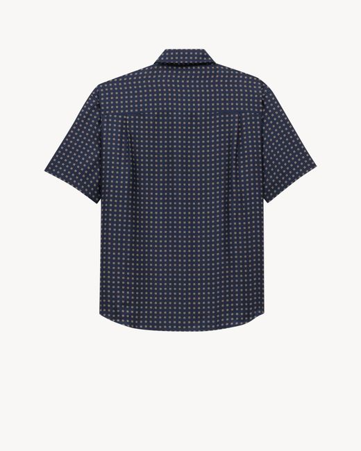Saint Laurent Blue Short-Sleeved Shirt for men