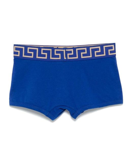 Versace Blue Greca Border Stretched Boxer Briefs for men