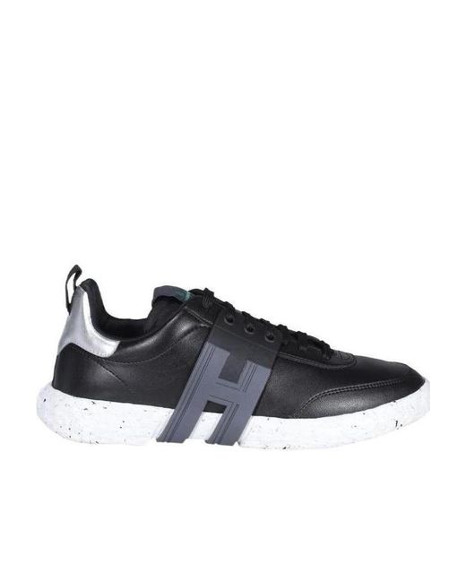 Hogan Blue H Logo Lace-Up Sneakers for men