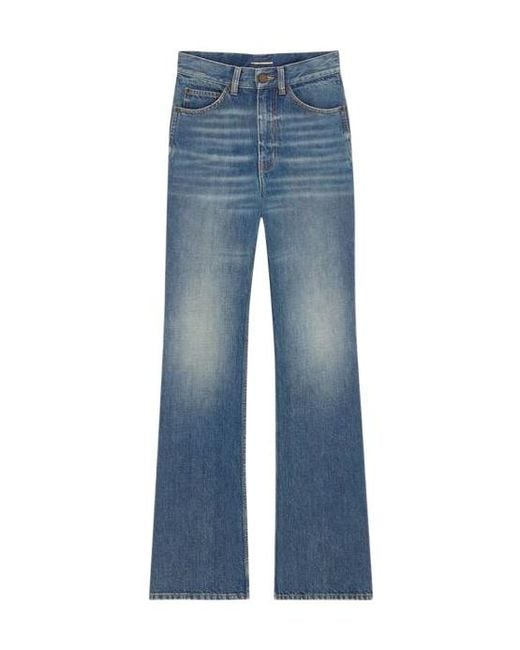 Saint Laurent Blue Clyde High-Rise Straight Jeans