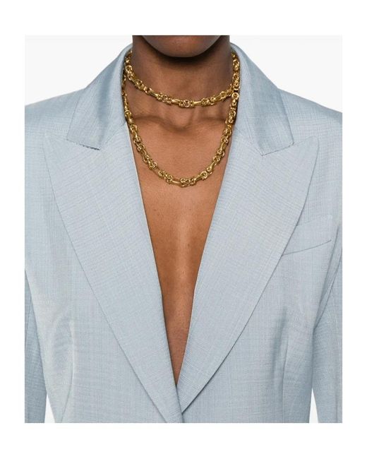 P.A.R.O.S.H. Blue Notched Single-Breasted Blazer