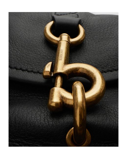 Burberry Black Small B Clip Foldover-Top Crossbody Bag