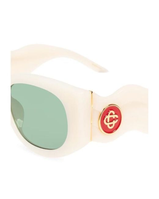 Casablanca Green Geometric Frame Sunglasses for men
