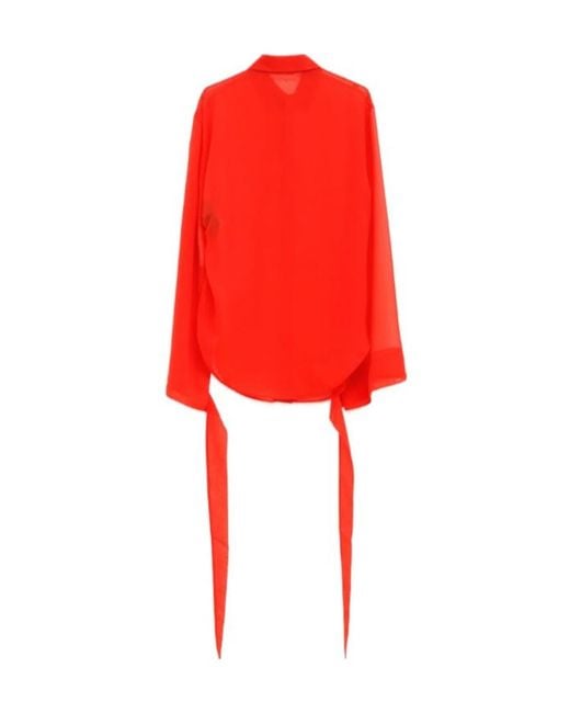 Frankie Shop Red Tie-Cuff Shirt