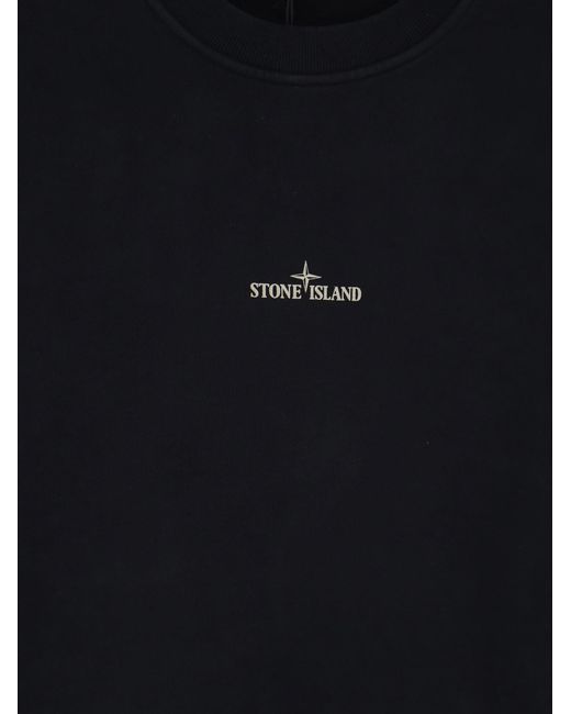 Stone Island Blue Long-Sleeve Crew-Neck Sweatshirt for men