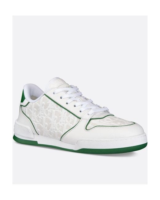 Dior White Lace Up Sneakers