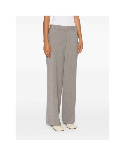 Theory Gray Straight-Leg Pants