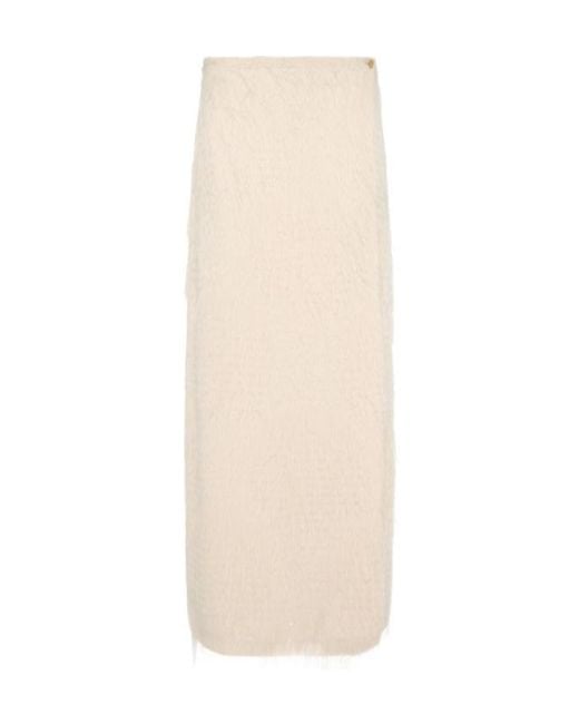 Khaite White Quinn Fluid Viscose Blend Long Skirt
