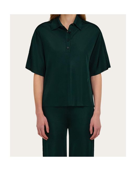 Ferragamo Green Knitted Polo Shirt