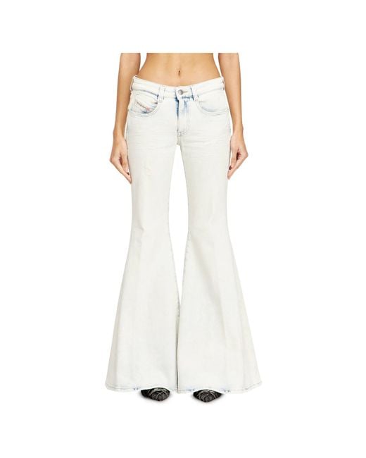 DIESEL White Flare Jeans 1970 D-Bleess 0Adbs