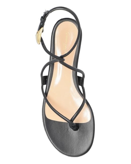 Gianvito Rossi Metallic Mamba Thong Strap Sandals