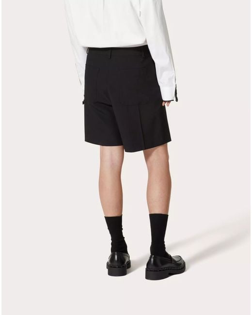 Valentino Black Mid-Rise Beruda Shorts for men