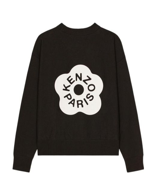 KENZO Black Logo Printed Crewneck Sweatshirt for men