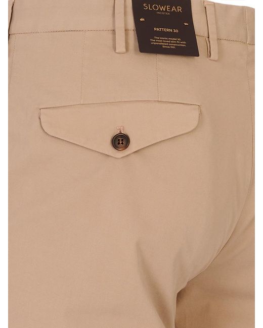 Incotex Natural Button-Up Chino Shorts for men