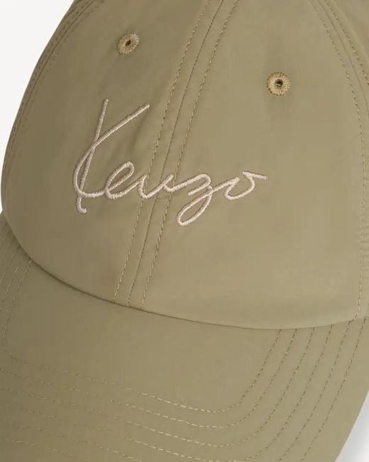 KENZO Green Logo Embroidered Baseball Cap for men