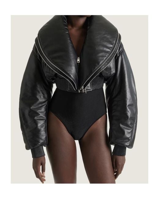 Givenchy Black Cropped Bomber With Zipped Shawl Collar