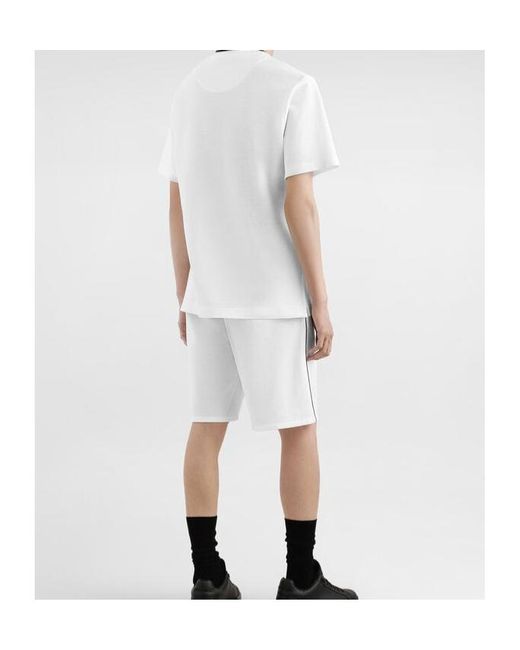 Dolce & Gabbana White Logo Embroidered Short-Sleeved T-Shirt for men