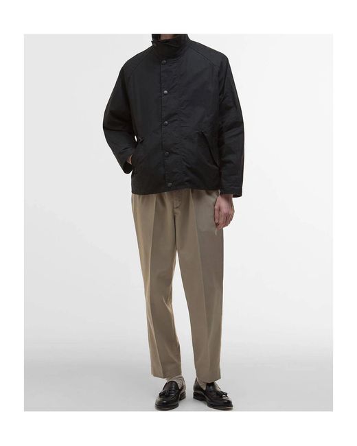 Barbour Black Logo-Embroidered Long-Sleeved Jacket for men