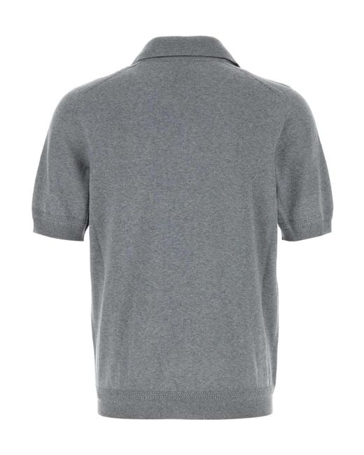 McQueen Gray Logo-Embroidered Short-Sleeve Top for men