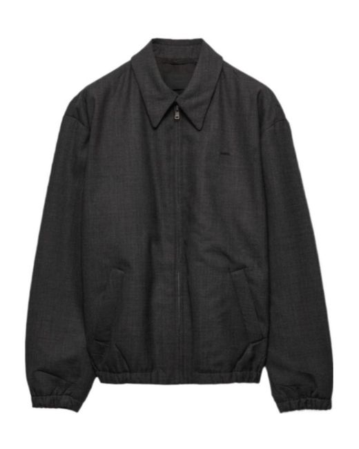 Prada Black Wool Blouson Jacket for men