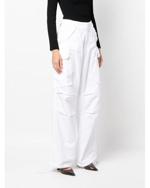 DARKPARK White Ripped-Detail Wide-Leg Trousers