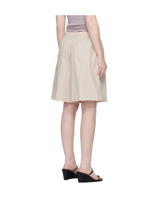 Baserange Natural Claude Striped Elasticated Shorts