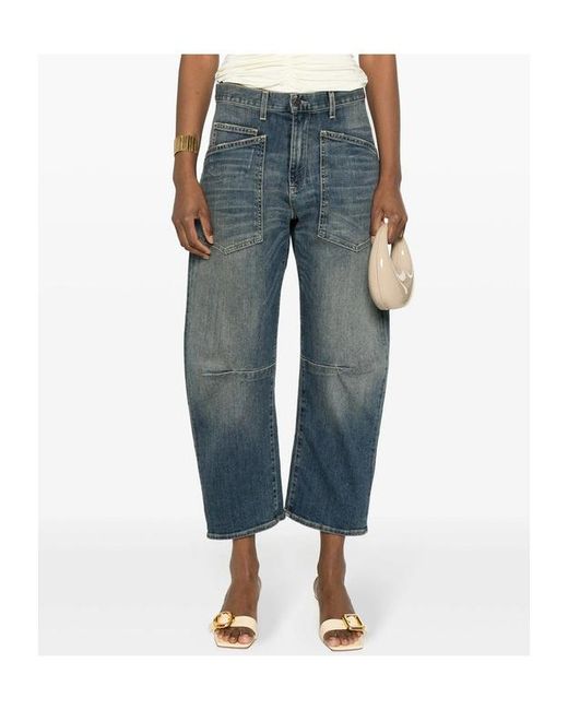 Nili Lotan Blue Belt-Loop Jeans