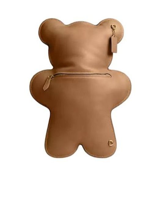 coach bear backpack COACH Bear Kisslock Frame Bag in Brown