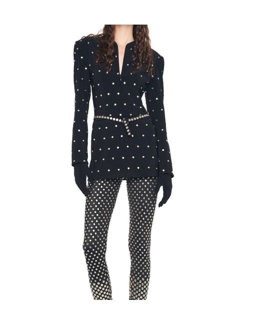 Norma Kamali Blue Studded Fitted Jacket