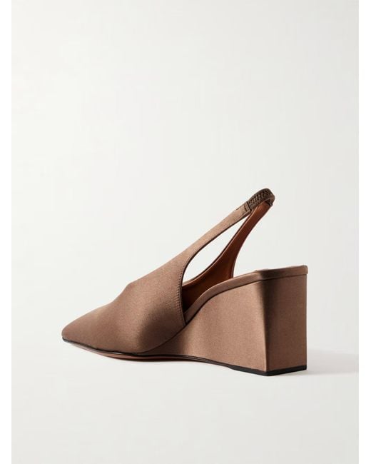 Alaïa Brown Alaïa Cube Wedge Slingback Pumps
