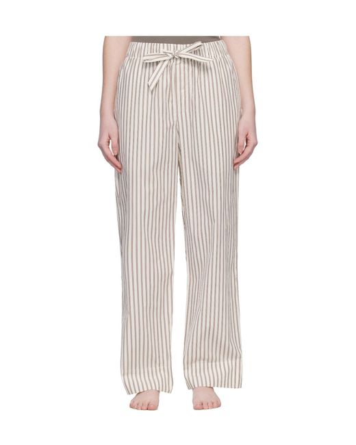 Tekla White Drawstring Pajama Pants for men