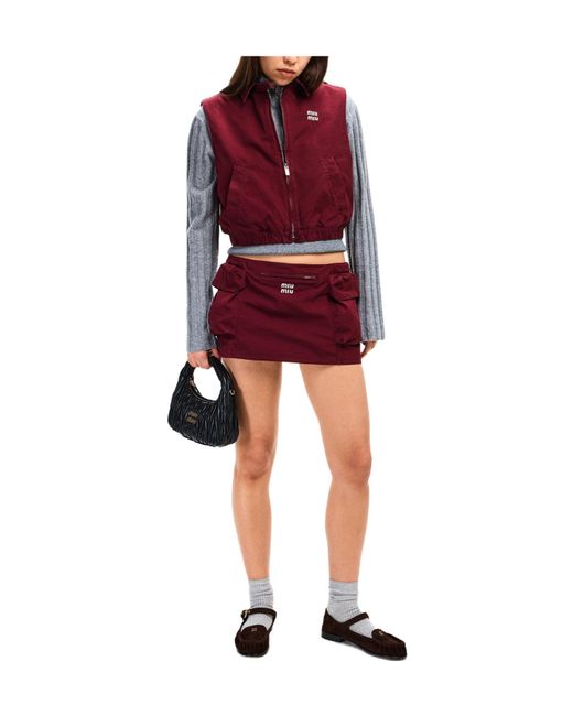 Miu Miu Red Workwear Mini Skirt
