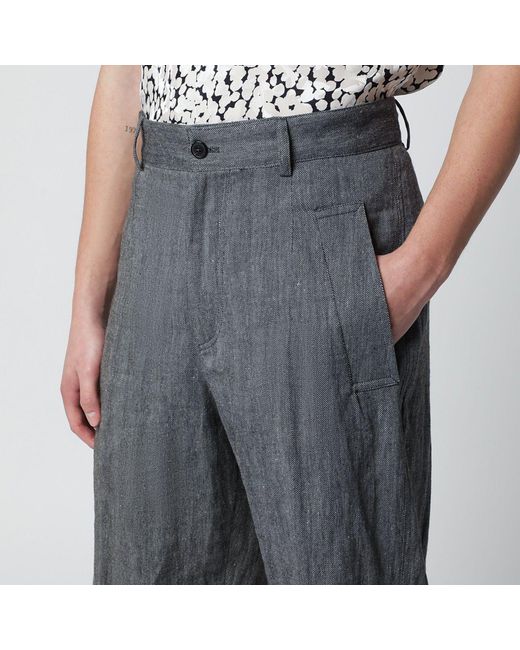 Dries Van Noten Gray Straight Leg Pants for men