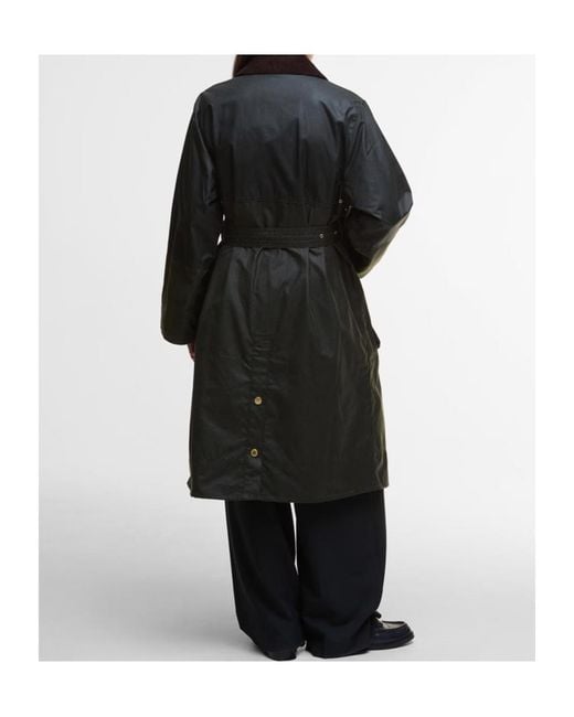 Barbour Black Milda Waxed Trench Coat