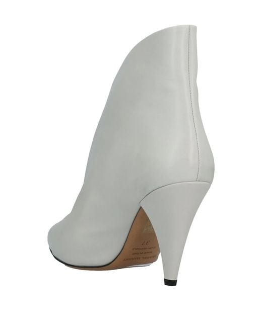 Isabel Marant White Minimalist Leather Ankle Boots