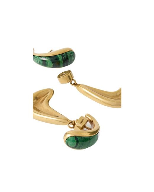 Khaite Metallic Cyclone-Plated Drop Earrings