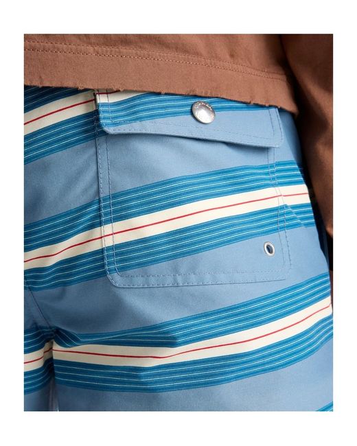 Prada Blue Striped Swim Trunks for men