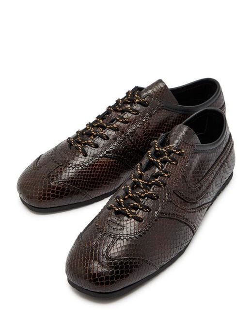 Dries Van Noten Brown Dustin Python-Effect Leather Sneakers