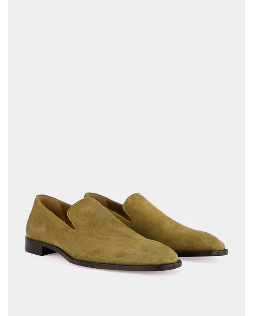 Christian Louboutin Green Danny Flex Suede Loafers for men