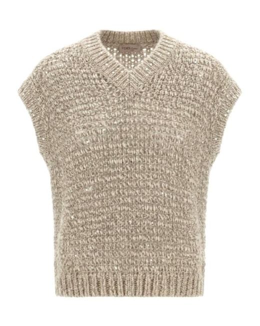 Herno White V-Neck Knit Vest