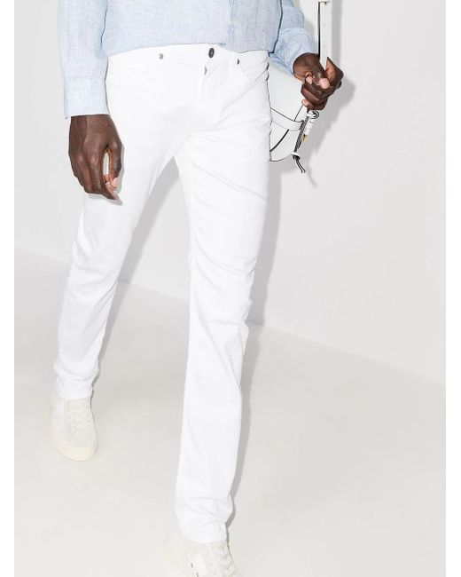 PAIGE White Lennox Slim-Leg Jeans for men