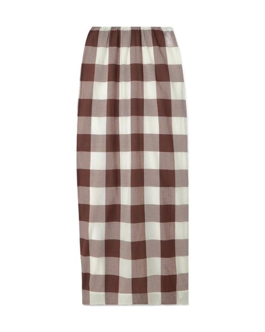 Posse Multicolor Mira Gingham Cotton-Voile Maxi Skirt