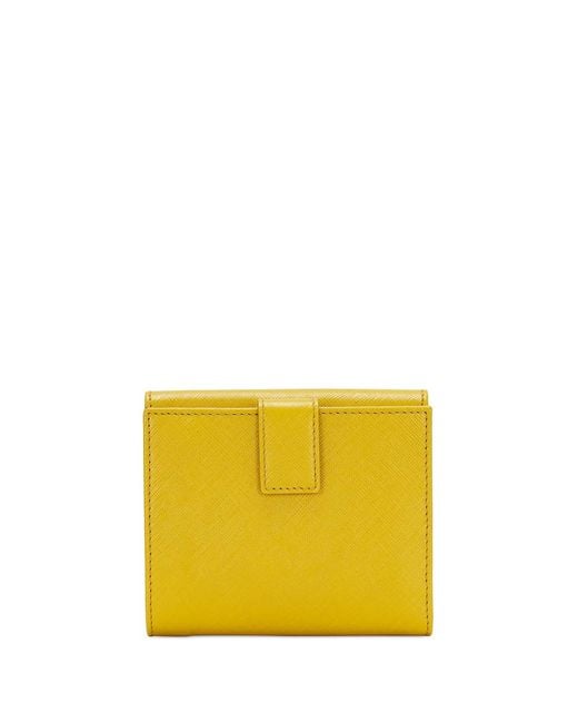 Ferragamo Yellow Logo Buckle Wallet